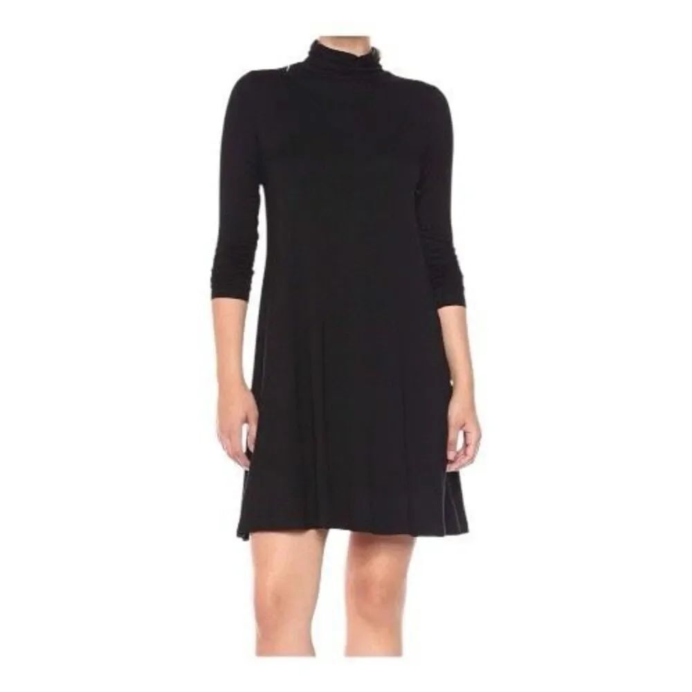 Karen Kane Maggie Turtleneck Trapeze Black Dress Size S
